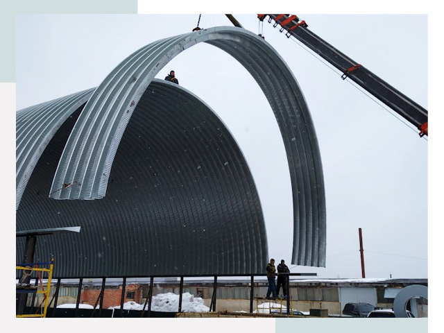 Полукруглые ангары в Вязьме